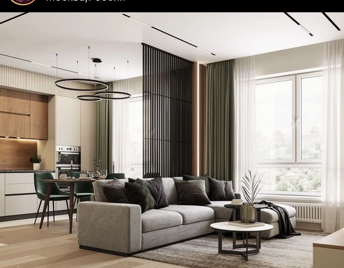 phòng khách liền bếp đẹp