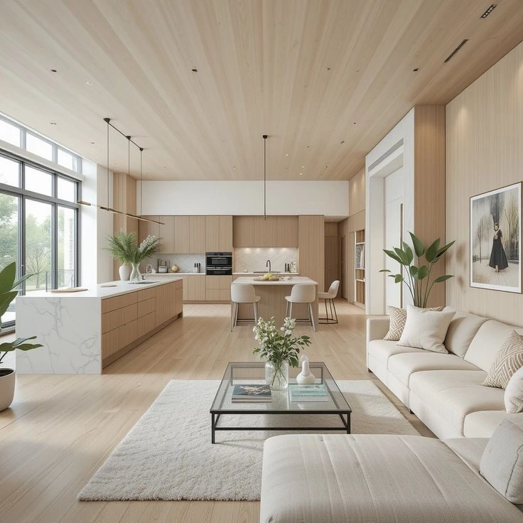 phòng khách liền bếp đẹp