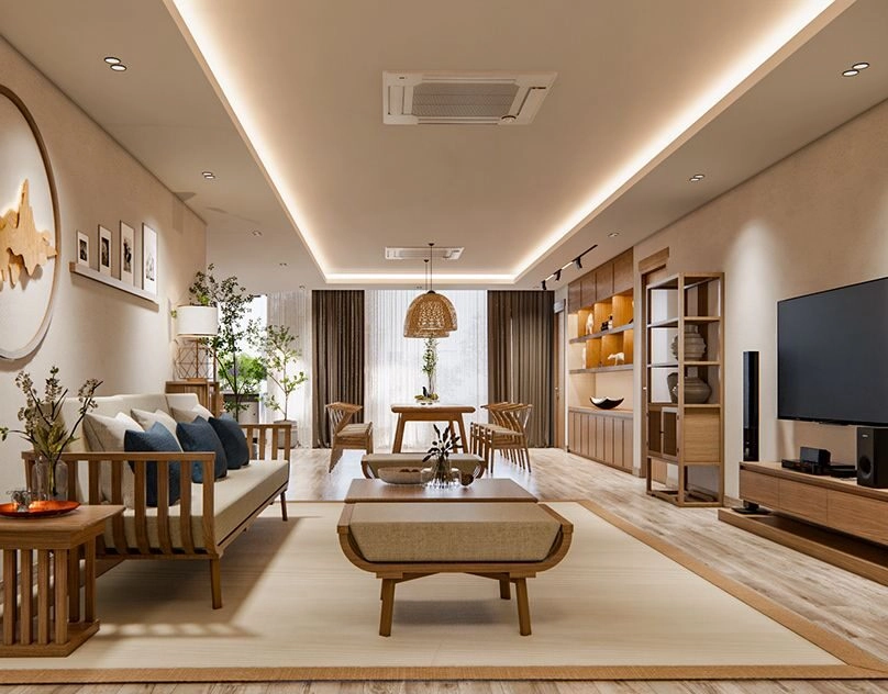 phòng khách liền bếp đẹp