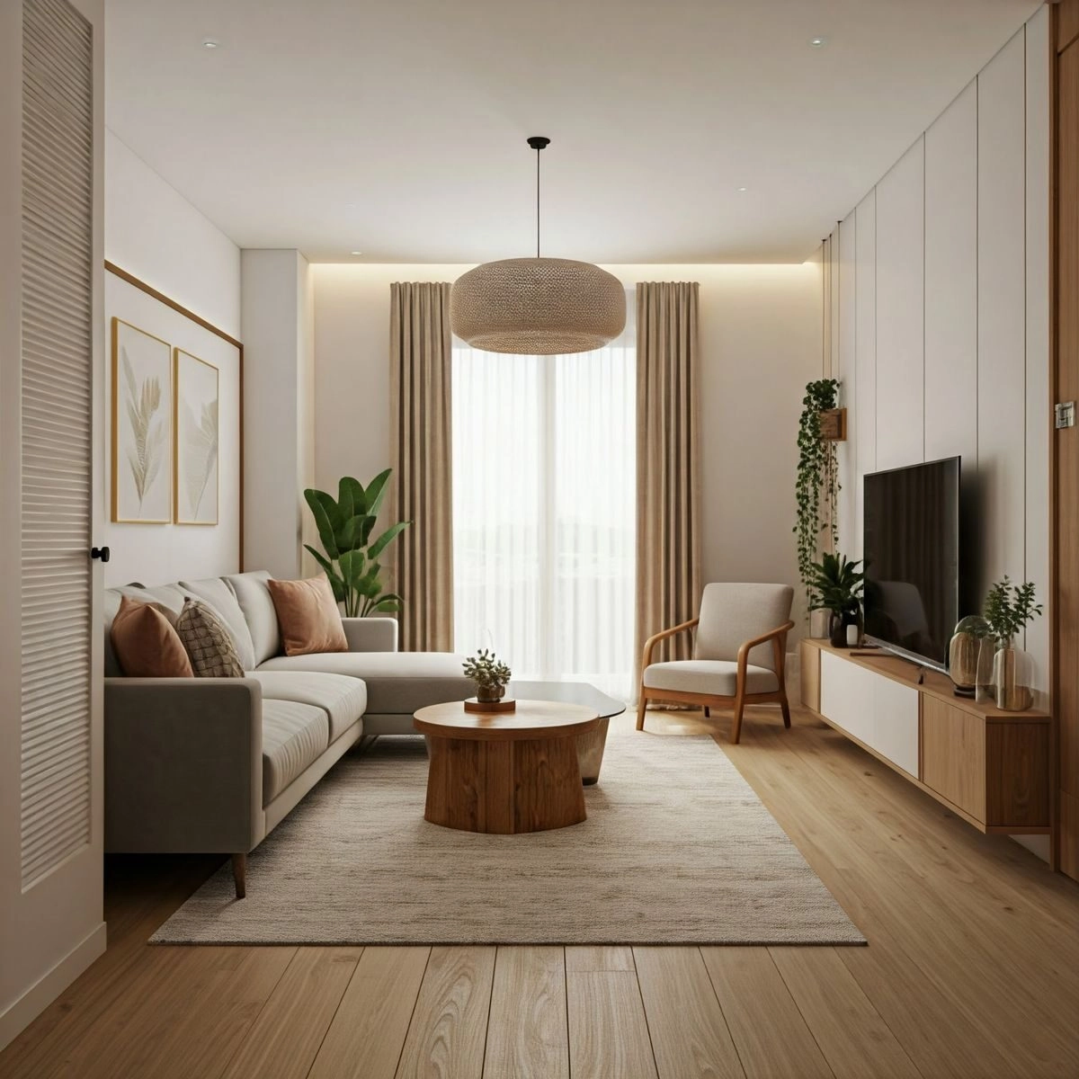 decor phòng khách 65m2