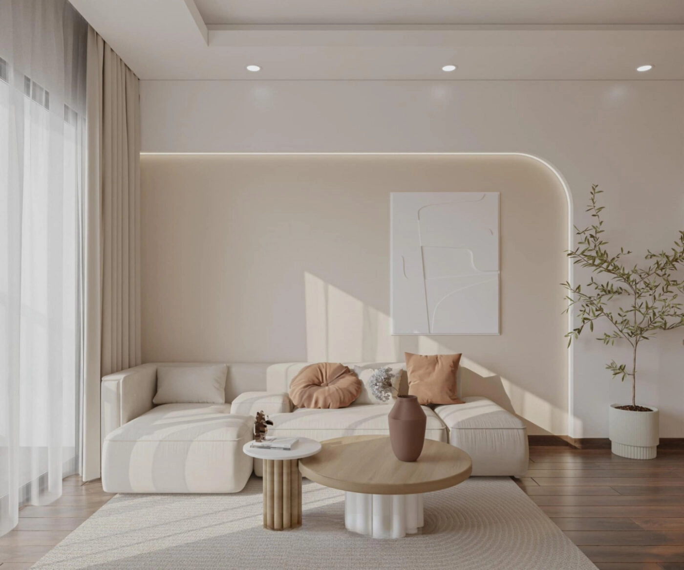decor phòng khách 65m2